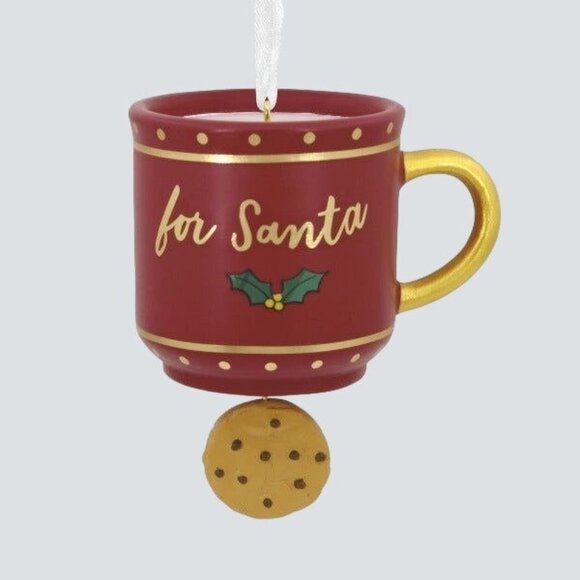 Hallmark Christmas Tree Ornament Milk Cup Mug and Cookies For Santa - Picture 1 of 1
